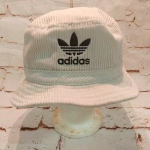 Adidas Corduroy Bucket Hat Cream One Size Fits Most Logo Throwback Fashion 90288